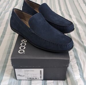 Men's Ecco Classic Moc 2.0 Suede Leather Shoes Night Sky Size EU 46 US 12-12.5